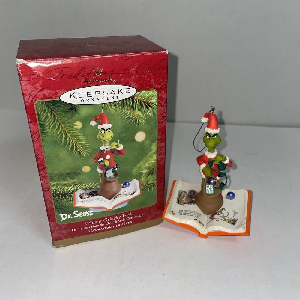 Hallmark Keepsake Ornament 2000 Dr Seuss Grinch What a‎ Grinchy Trick Christmas